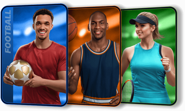 Verschiedene Sportarten bei Boomerang Bet: Fußball, Basketball, Tennis